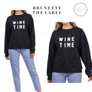 The Brunette the label - Wine Time Sweater in black Small/Medium